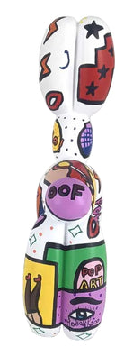 White Pat Pop Balloon Dog sculpture in Pop Art finish - alternate product view | KULORI