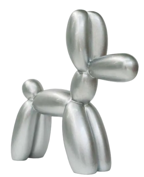 Silver-plated balloon dog sculpture | KULORI