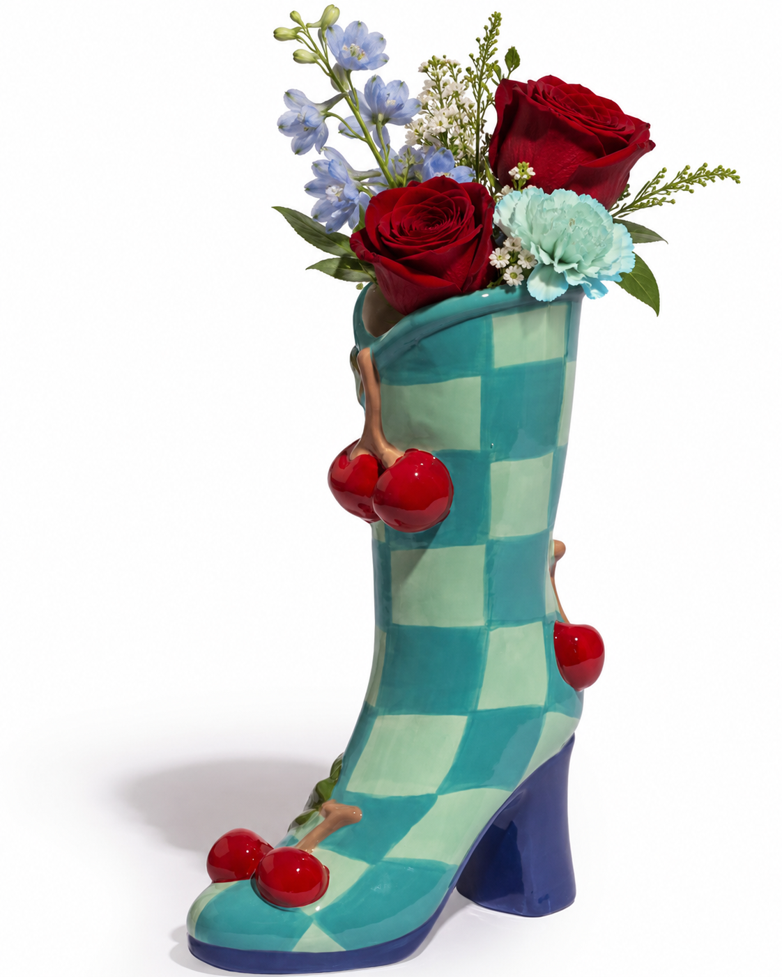 Cherry Check Boot Vase - main product view | KULORI