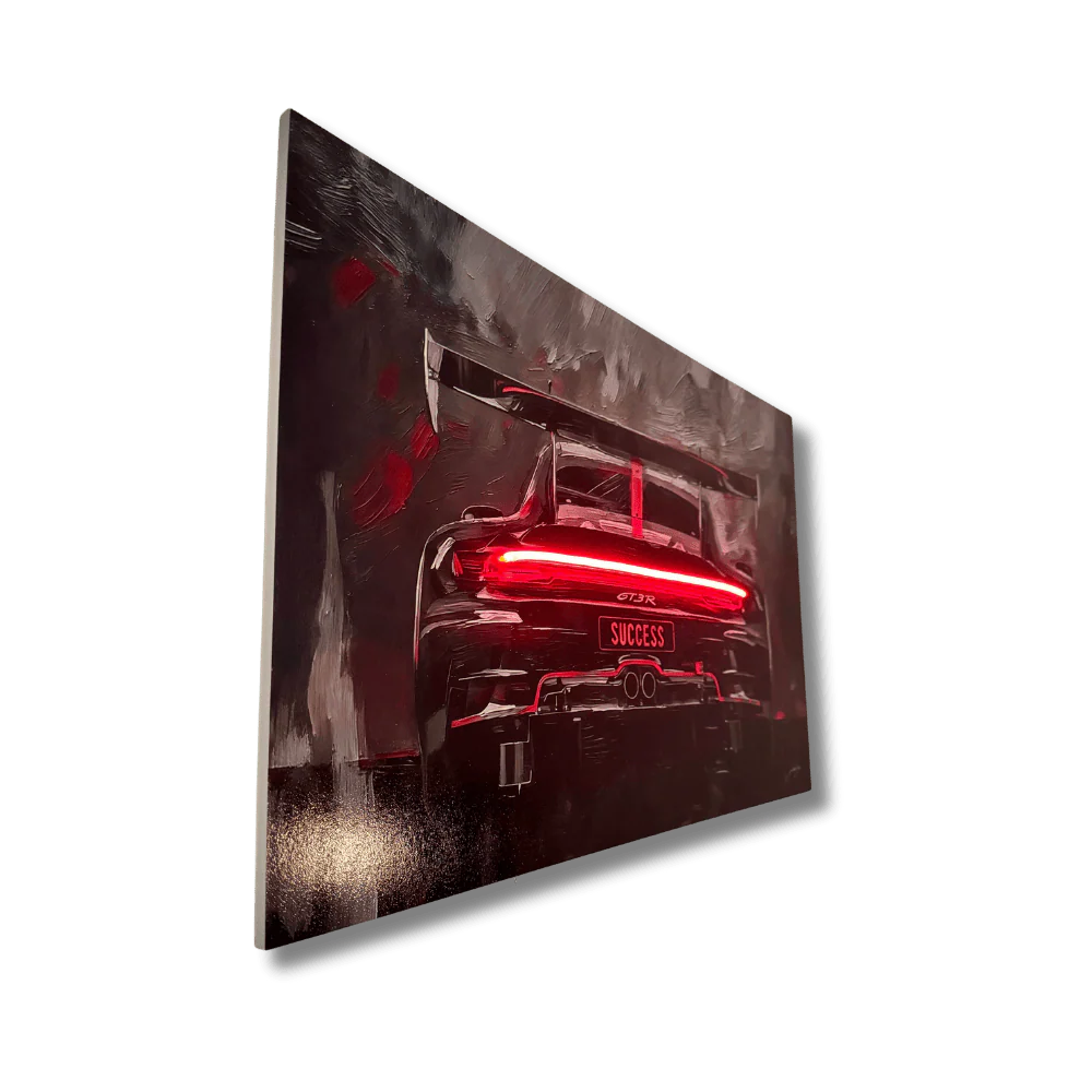 Born to Win LED wall art - side view | KULORI