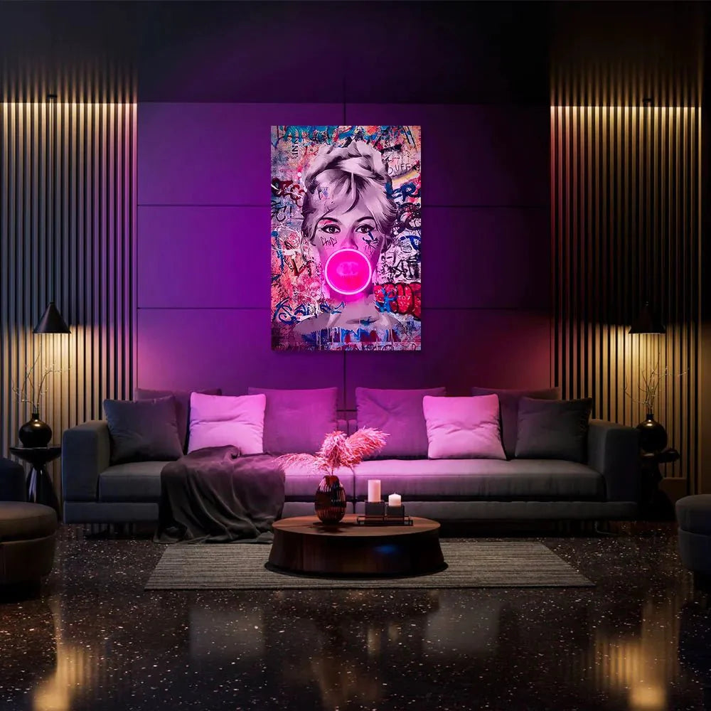 Brigitte Bardot Bubble V.1 LED wall art in Originals LED Wall Art finish - alternate product view | KULORI