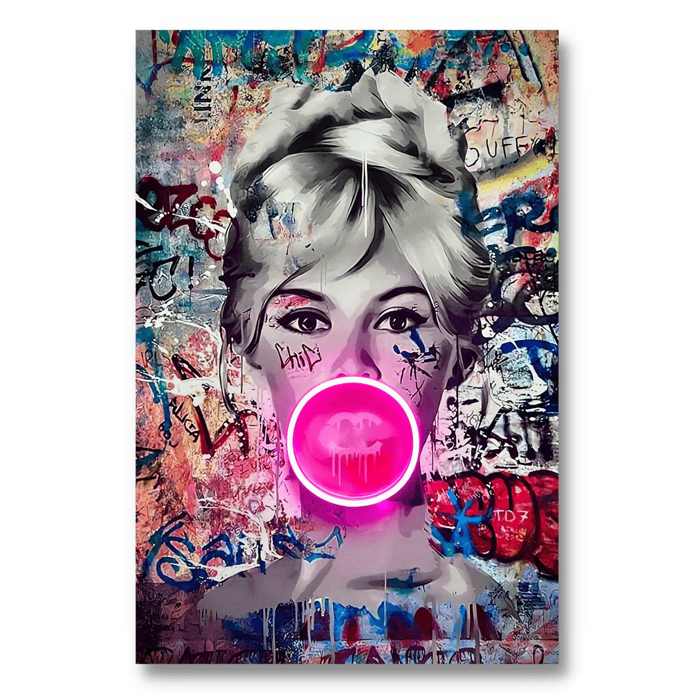 Brigitte Bardot Bubble V.1 LED wall art in Originals LED Wall Art finish - main product view | KULORI
