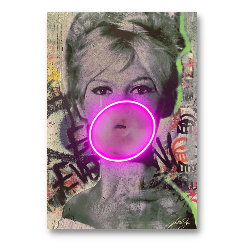 Brigitte Bardot Bubble V.2 LED wall art in Originals LED Wall Art finish - main product view | KULORI