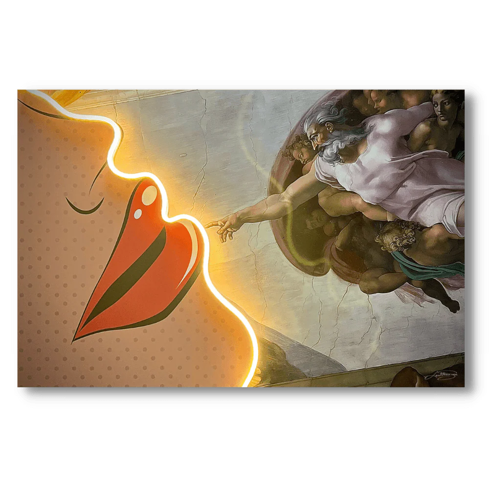 Creation of Adam Lips LED wall art in Originals LED Wall Art finish - main product view | KULORI