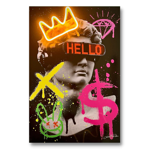 David Future Graffiti LED wall art in Originals LED Wall Art finish - product gallery view | KULORI