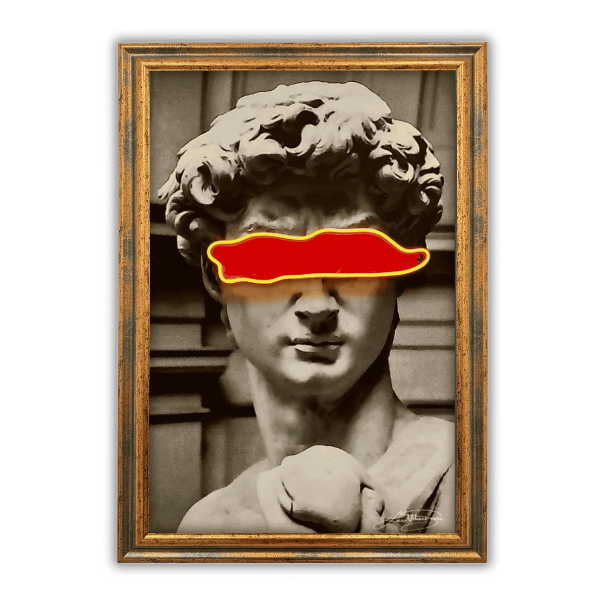 David Red Band LED wall art in Originals LED Wall Art finish - framed product view | KULORI