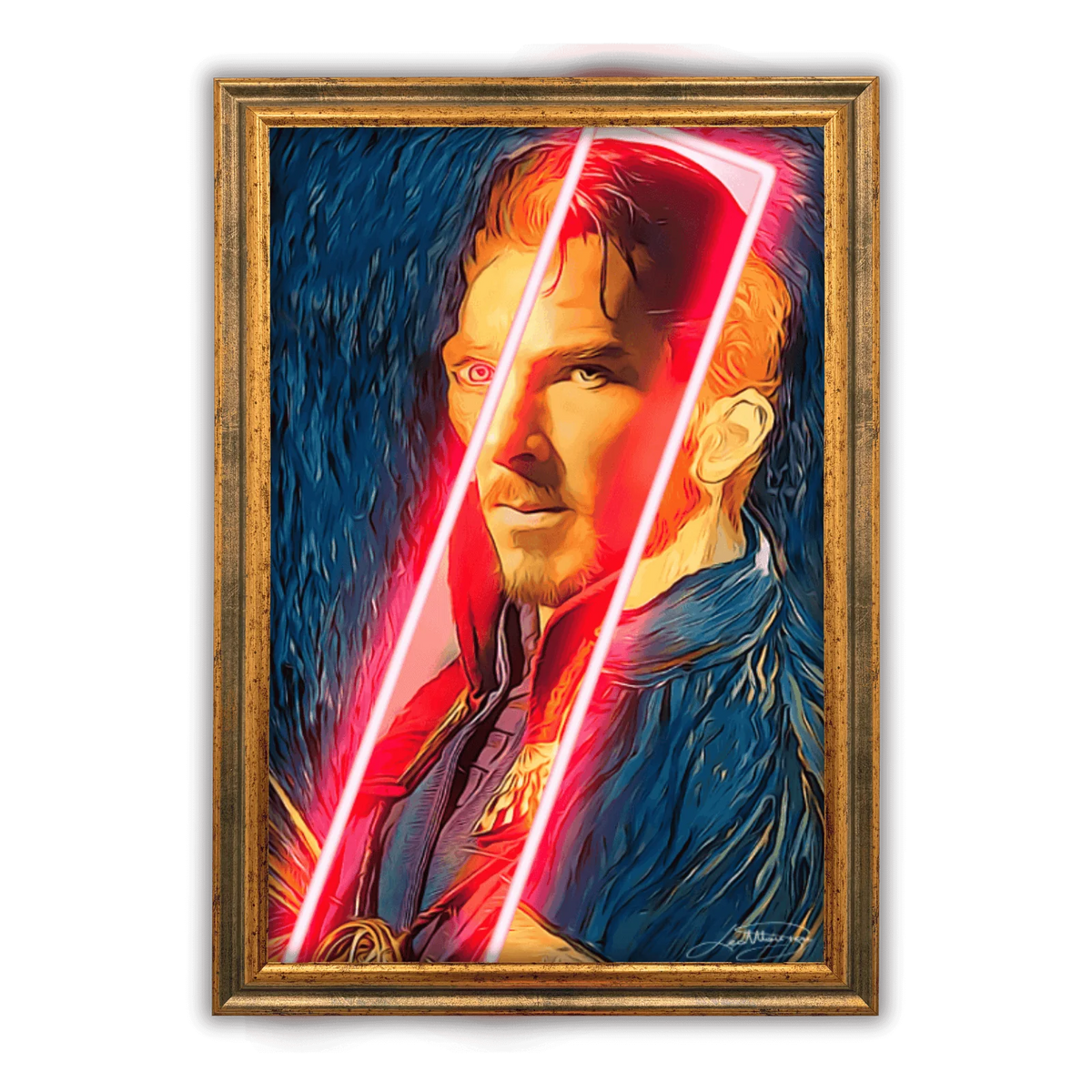 Doctor Strange Van Gogh LED wall art in Originals LED Wall Art finish - framed product view | KULORI
