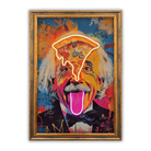 Einstein Pizza Pop LED wall art in Originals LED Wall Art finish - framed product view | KULORI