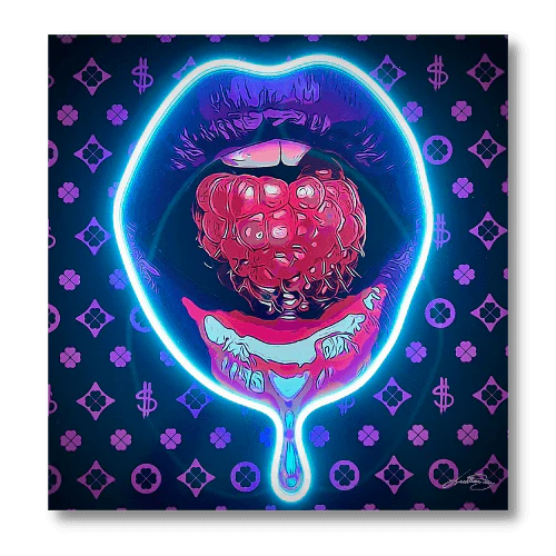 Fruit Passion Lips v.1 LED wall art in Originals LED Wall Art finish - main product view | KULORI