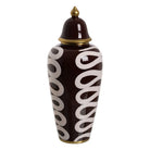Decorative vase with brown and white spiral pattern | KULORI Malta & Gozo
