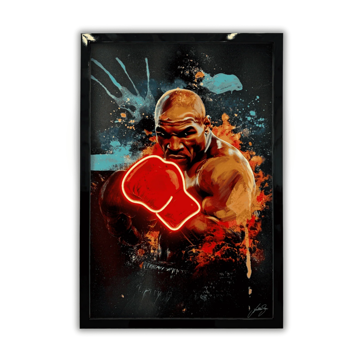 Iron Mike LED wall art in Originals LED Wall Art finish - framed product view | KULORI
