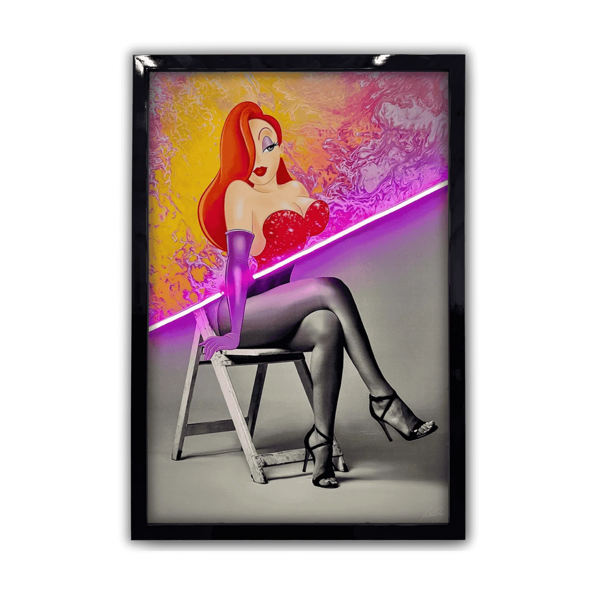 Jessica Unveiled LED wall art in Originals LED Wall Art finish - framed product view | KULORI