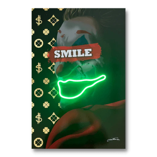 Joker Smile LED wall art in Originals LED Wall Art finish - main product view | KULORI