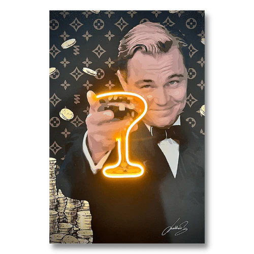 Leonardo Champagne LED wall art in Originals LED Wall Art finish - main product view | KULORI