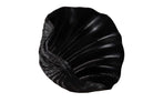 A black shell-shaped decorative bowl or dish with a textured, ribbed exterior and smooth, glossy interior | KULORI Malta & Gozo