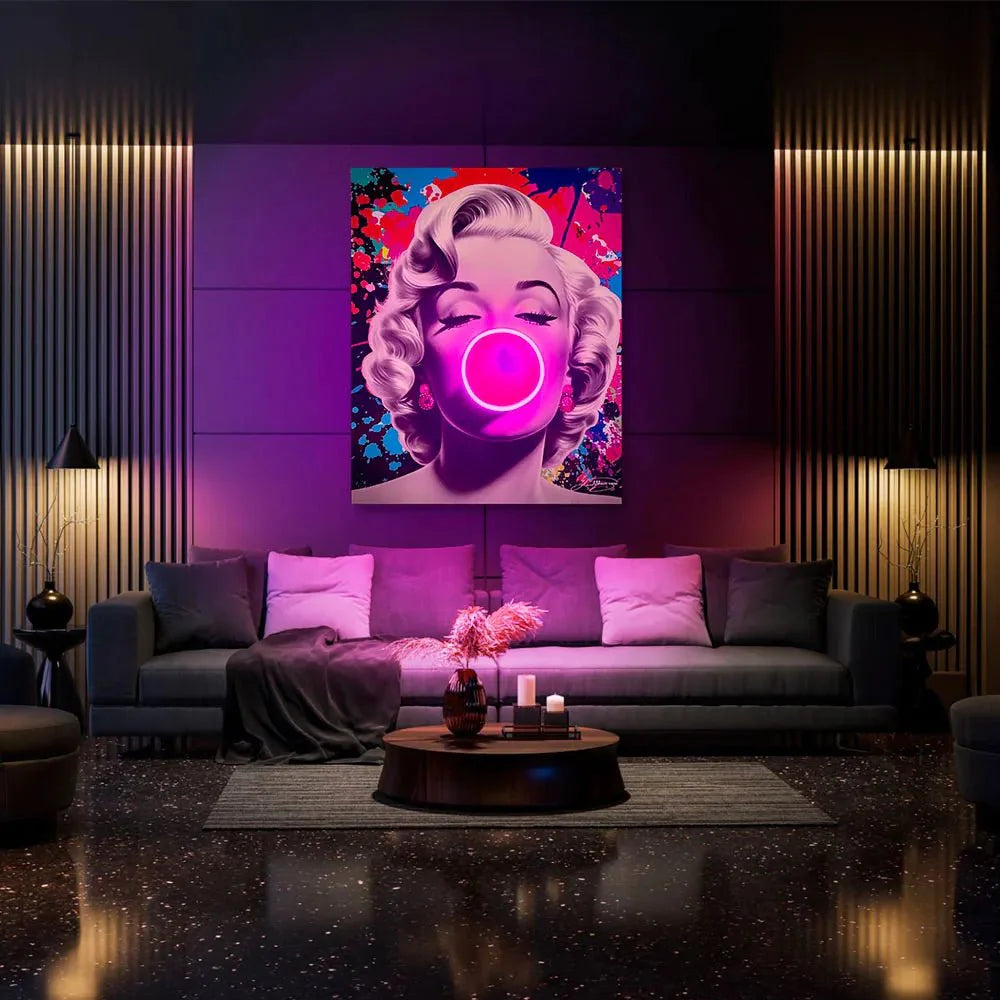Marilyn Bubble Pop LED wall art in Originals LED Wall Art finish - alternate product view | KULORI