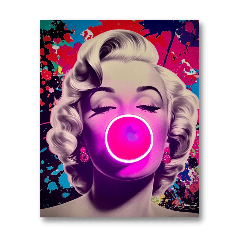Marilyn Bubble Pop LED wall art in Originals LED Wall Art finish - main product view | KULORI