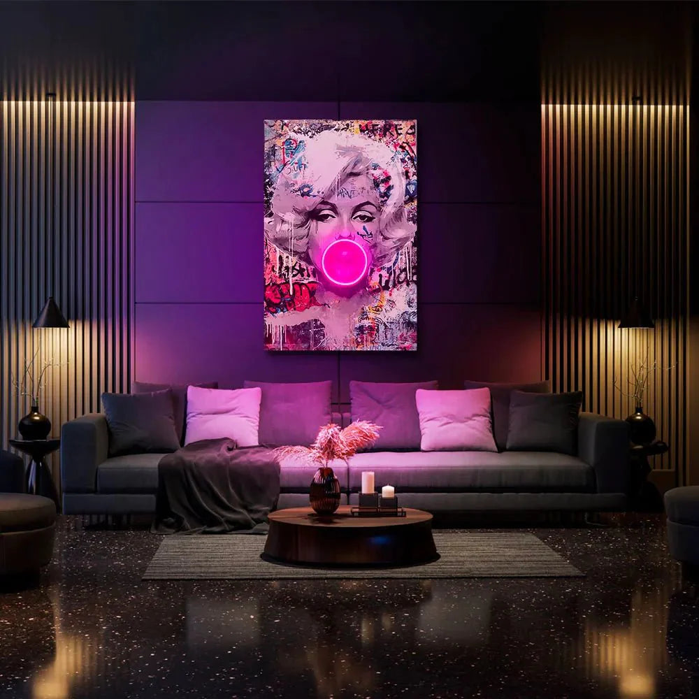 Marilyn Bubble V.1 LED wall art in Originals LED Wall Art finish - alternate product view | KULORI