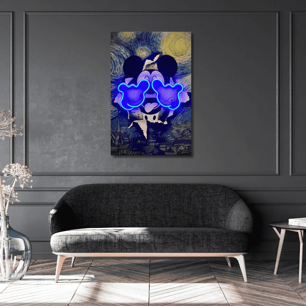 Mickey Starry Night LED wall art - alternate product view | KULORI