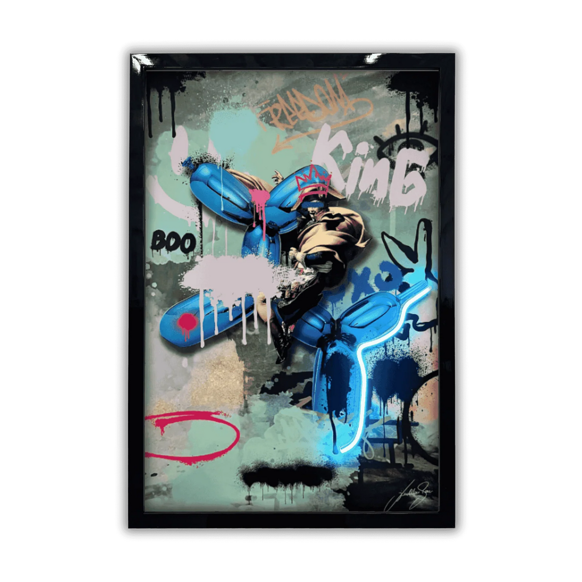 Napoleon King LED wall art in Originals LED Wall Art finish - framed product view | KULORI