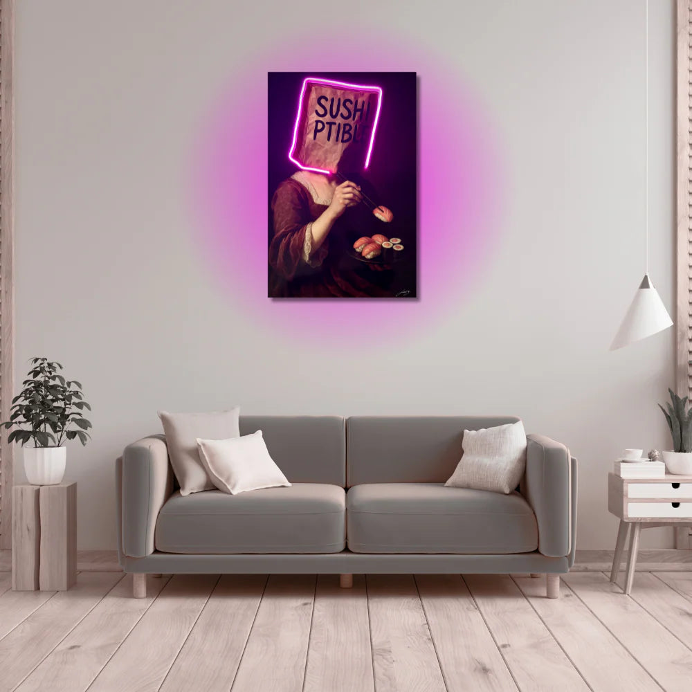 Sushiptible V.1 LED wall art in Originals LED Wall Art finish - alternate product view | KULORI