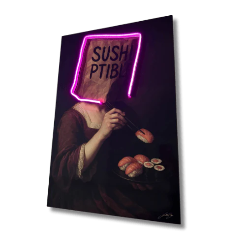 Sushiptible V.1 LED wall art in Originals LED Wall Art finish - side view | KULORI