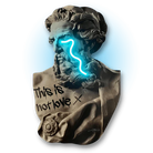 Zeus Crying V.1 LED wall art in Originals LED Wall Art finish - main product view | KULORI