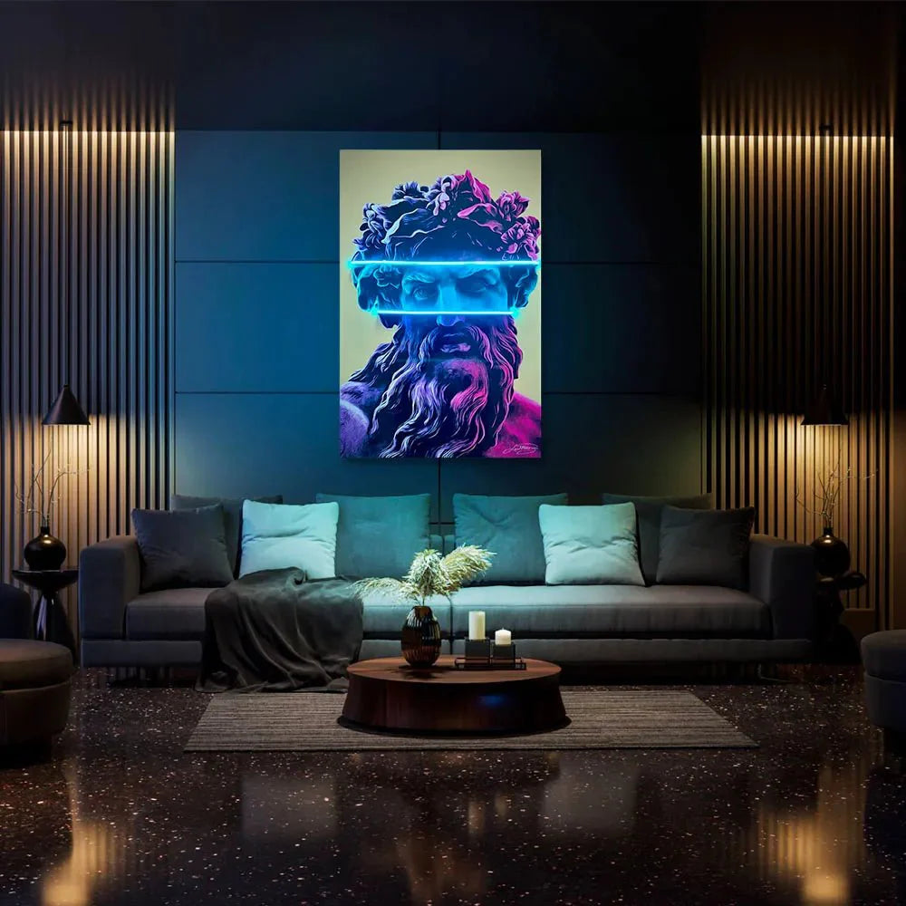 Zeus Pop Blue Band LED wall art in Originals LED Wall Art finish - alternate product view | KULORI