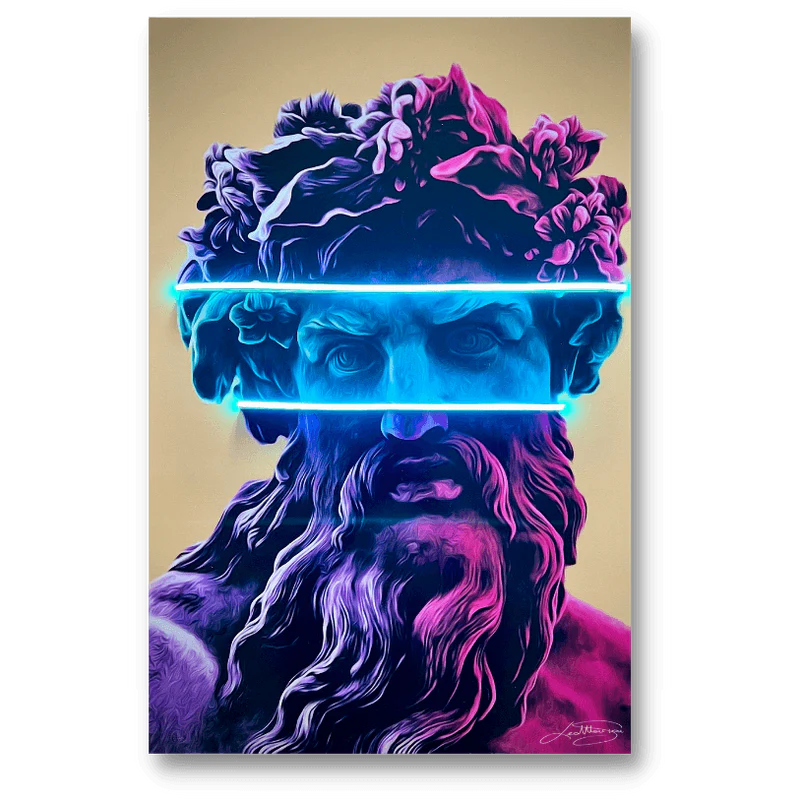 Zeus Pop Blue Band LED wall art in Originals LED Wall Art finish - main product view | KULORI